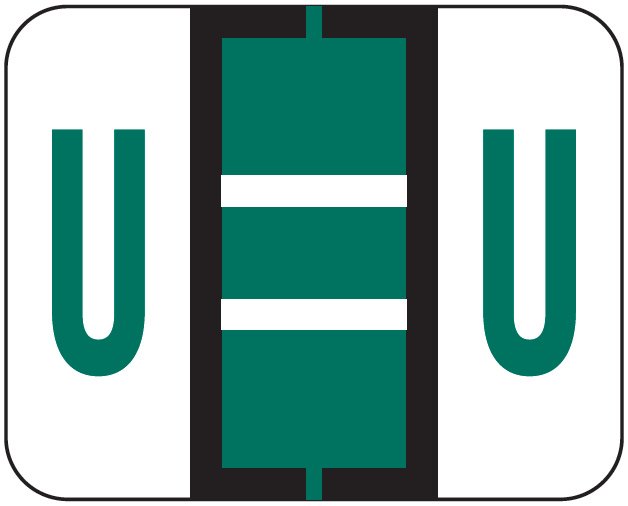 File Doctor Match FDAV Series Alpha Roll Labels - Letter U - Dark Green