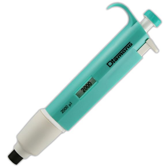 Diamond Pipettor - Single Channel Fixed Volume 2000uL (2mL) - Light Green