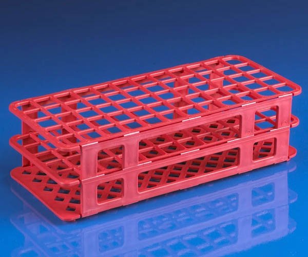 60-Place Snap-N-Racks Tube Rack for 16mm/17mm Tubes - Polypropylene - Red