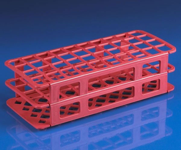 40-Place Snap-N-Racks Tube Rack for 20mm/21mm Tubes - Polypropylene - Red