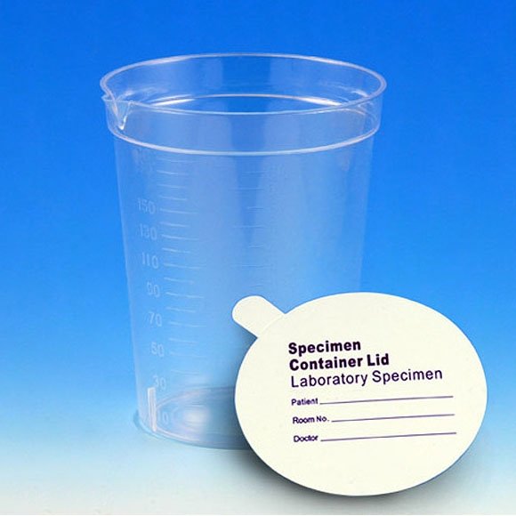 6.5 oz Specimen Container with Pour Spout - Paper Lid Included - Polystyrene (PS)