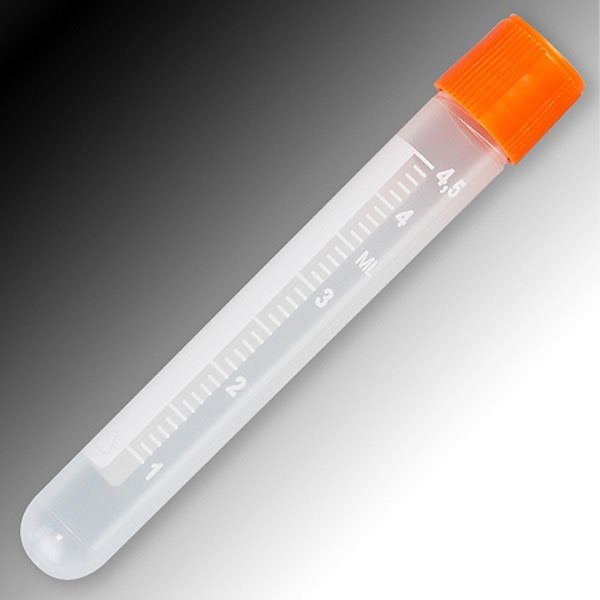Sample Tubes 5mL - External Threads - Round Bottom - Polypropylene - Graduated & Marking Area