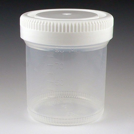90mL Tite-Rite Wide Mouth Container - 53mm Opening - Separate White Screw Cap (Case of 300)
