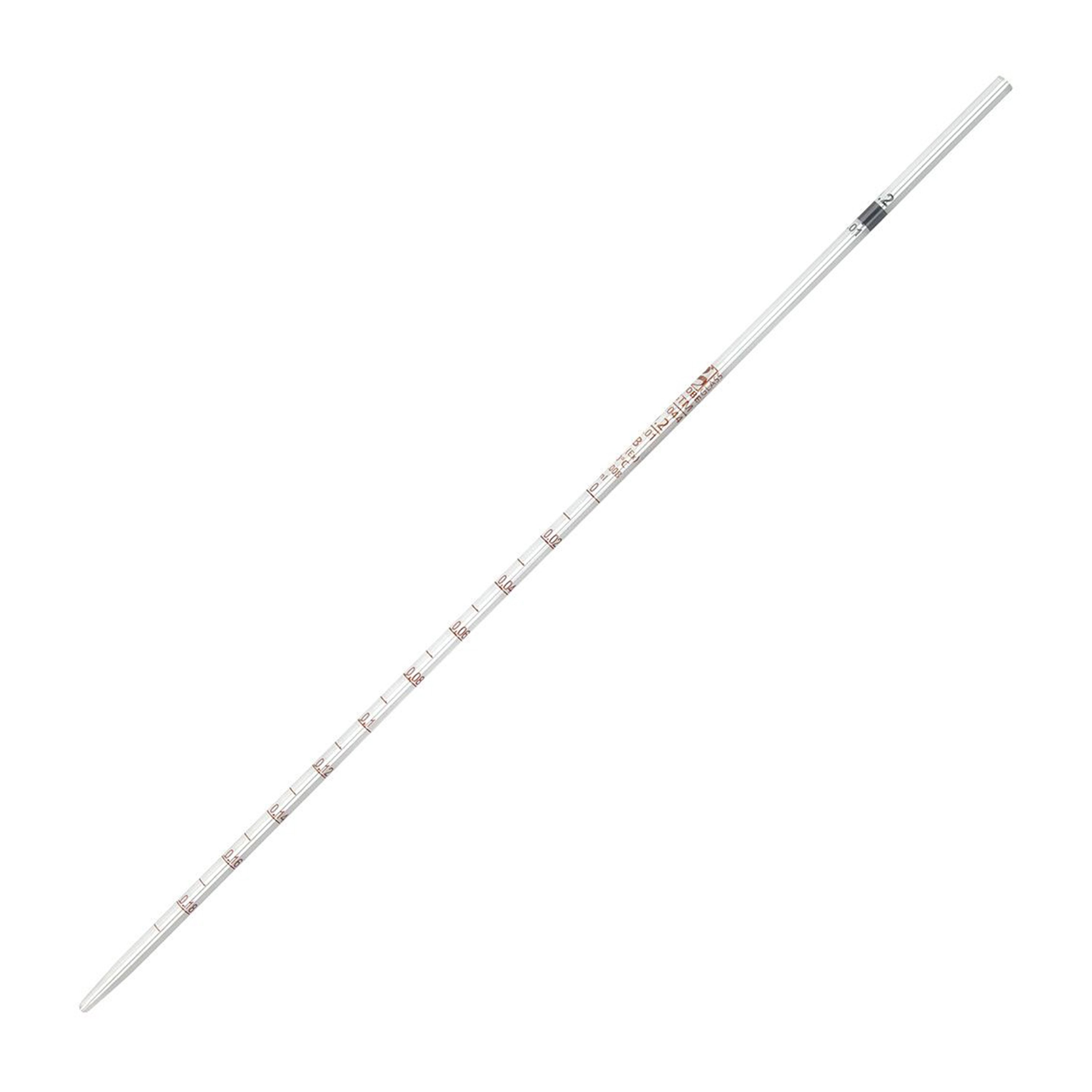Globe Glass™ Class B Reusable Serological Pipette with 0.01 Graduation - 0.2 mL, Black Band (Box of 6)