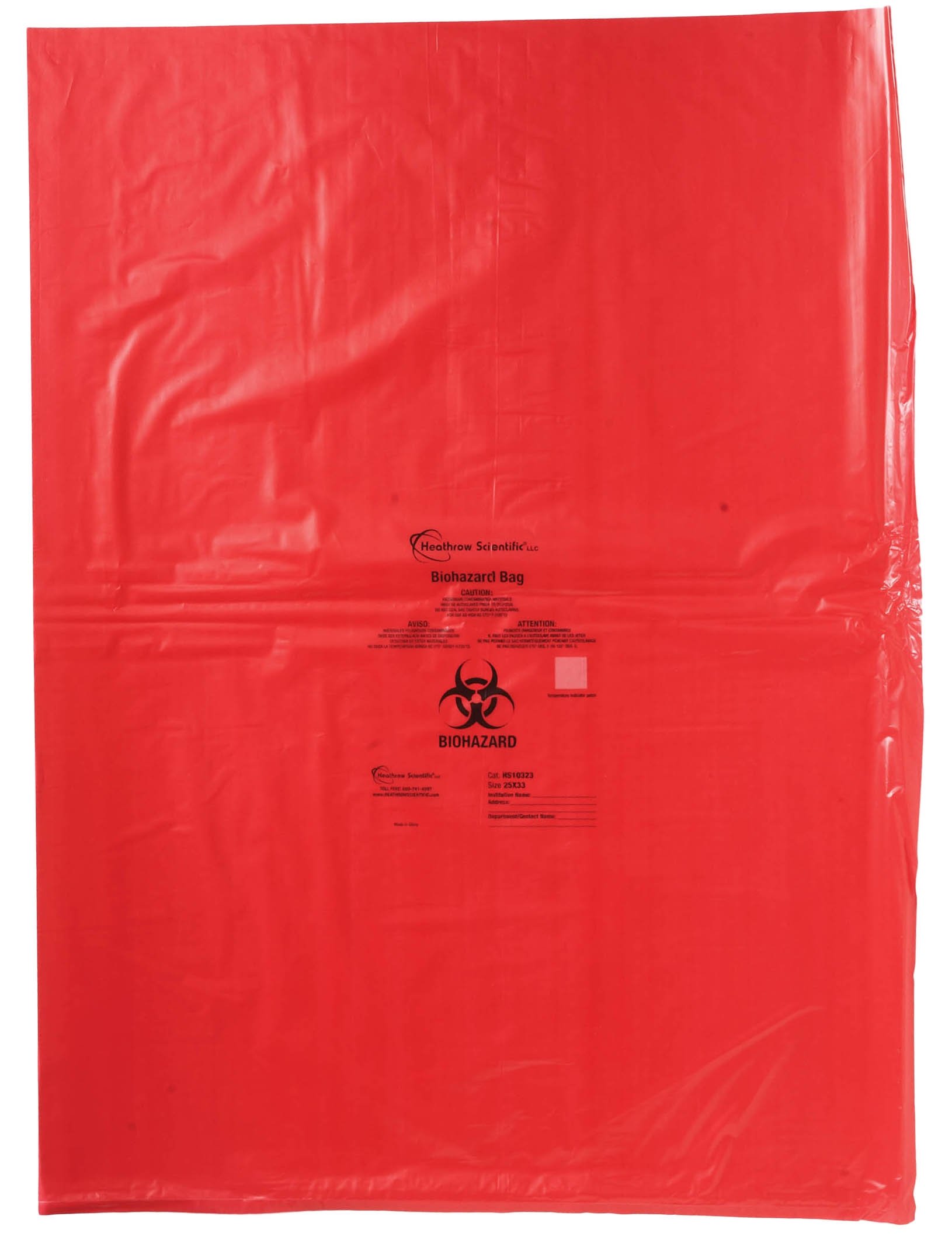 HS Biohazard Bags -1.57mil Thick x 635mm W x 838mm L (25