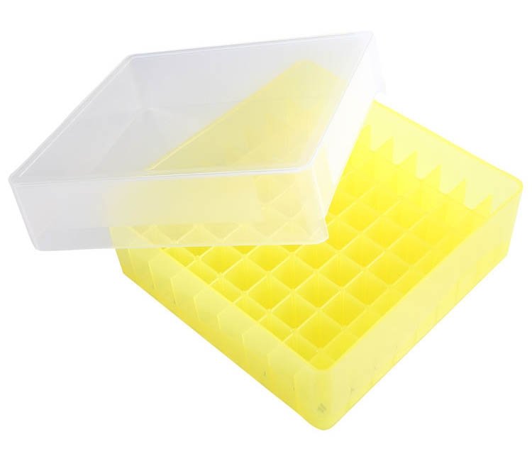 HS 81-Well Microtube Storage Box - Yellow