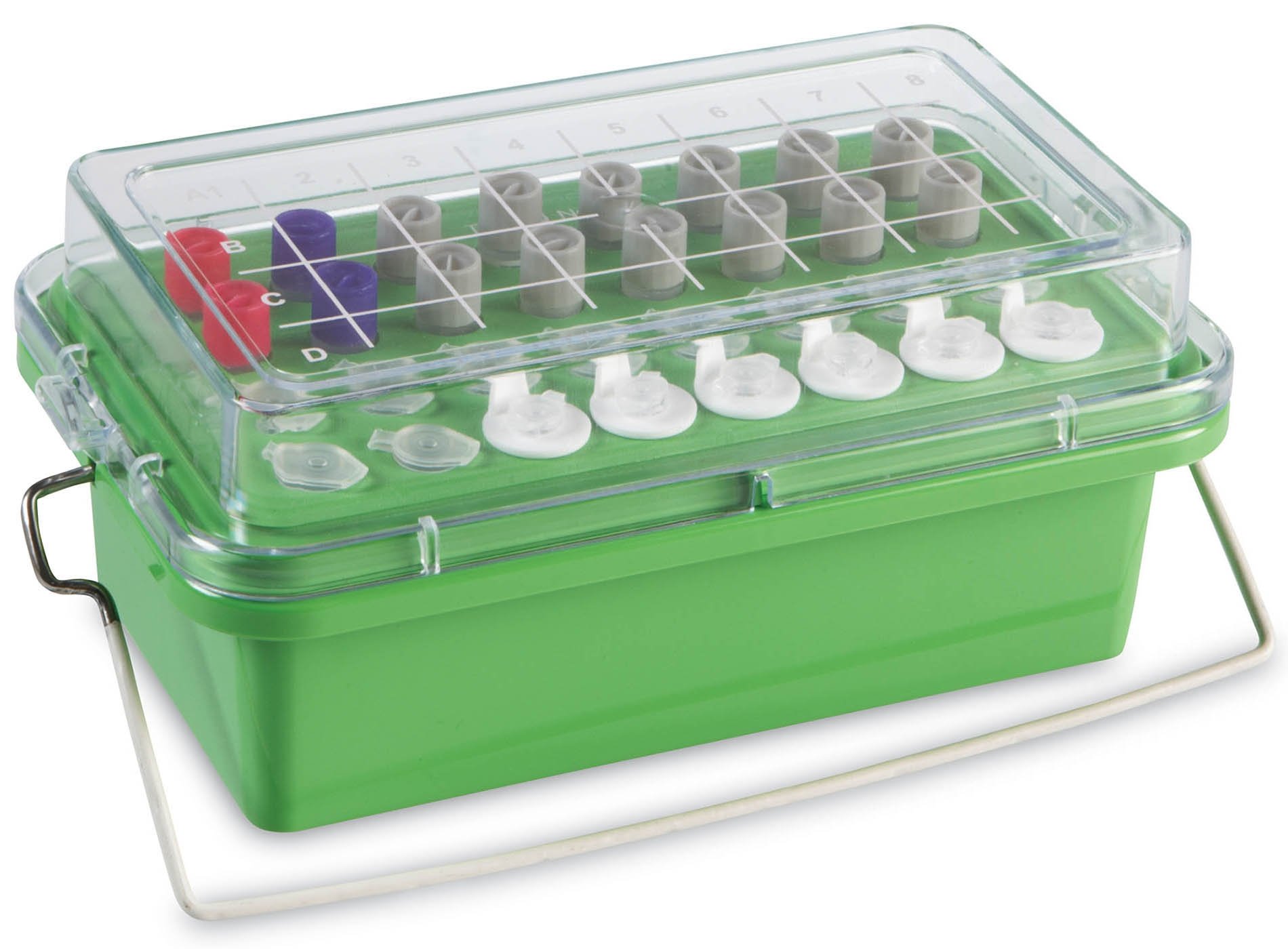 True North Green Mini Cooler 0 Degrees C - Clear Lid - 32 x 0.5-2.0 mL