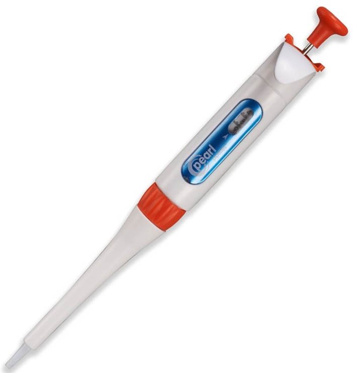 Pearl Adjustable Micro Pipette 5-50ul - Single Channel - Orange