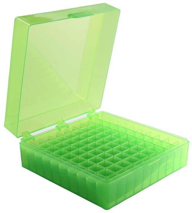 100-Well Hinged Storage Box - Green