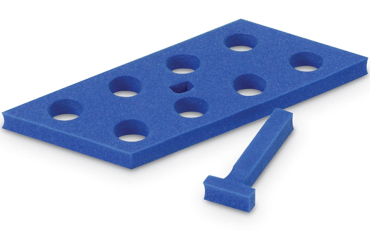 Floating Foam Tube Rack for 15mL Tubes 8-Well - Blue Color - Parallelogram Shape