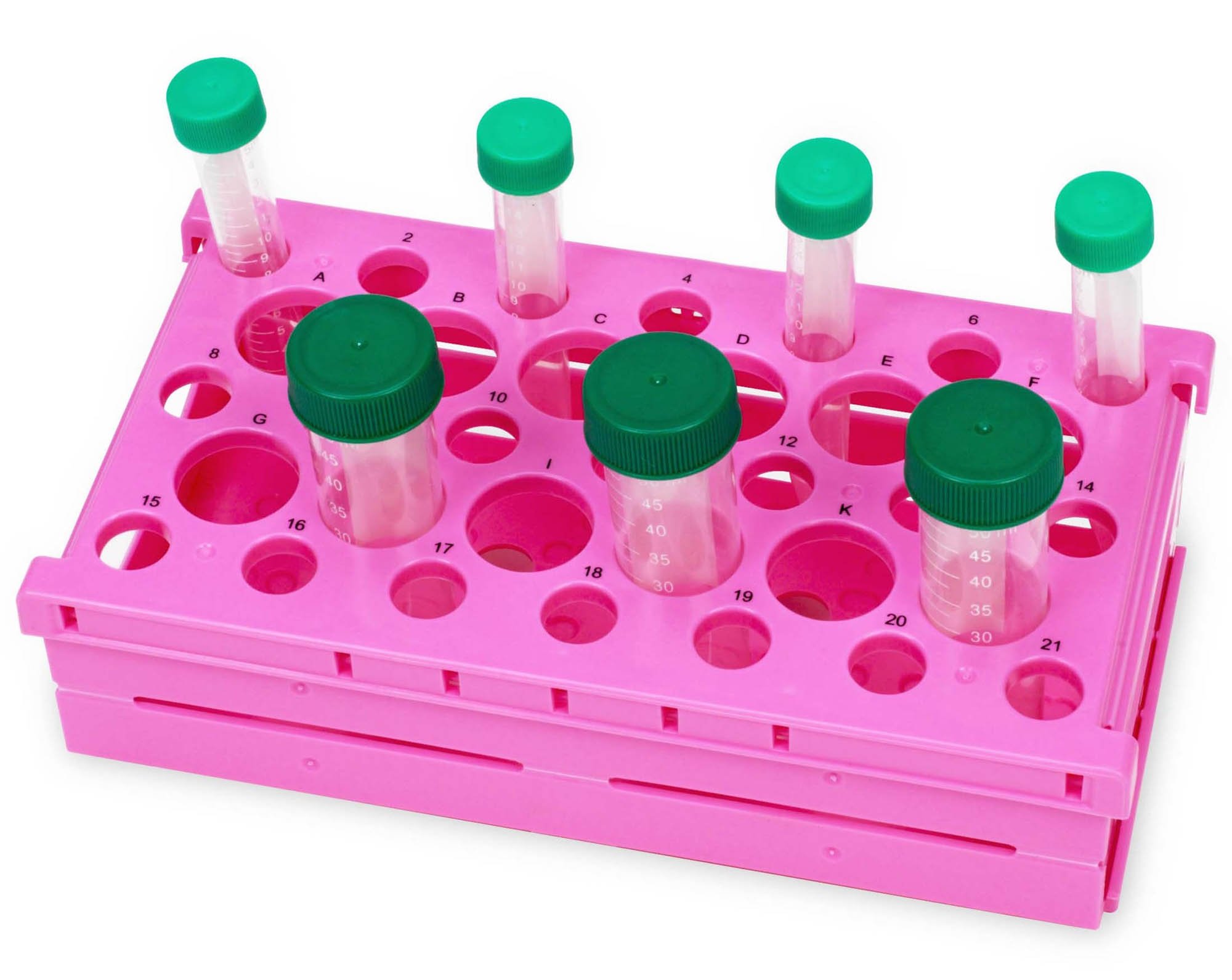 Pop-Up Rack for 15mL Tubes (21-Well) & 50mL Tubes (12-Well) - Pink