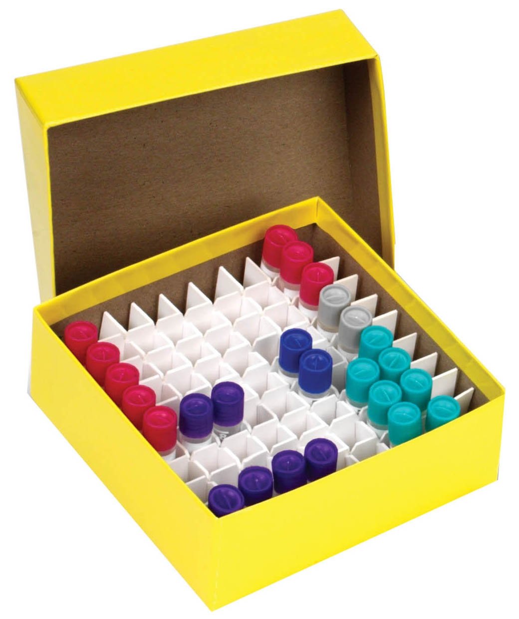Cardboard Cryogenic Vial Color Box & Lid Heathrow Scientific