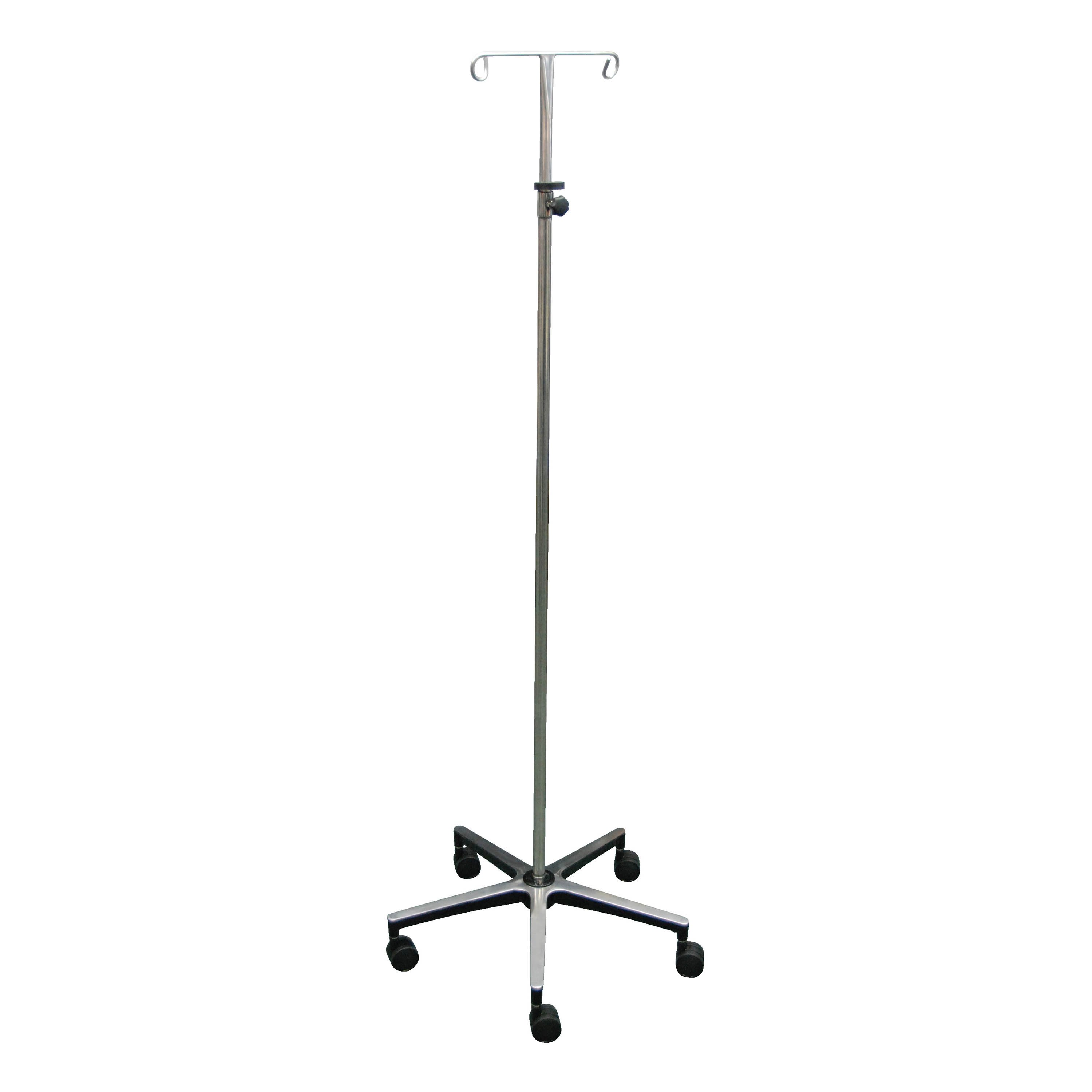 MRI Non-Magnetic Aluminum Base I.V. Stand with 2-Hook
