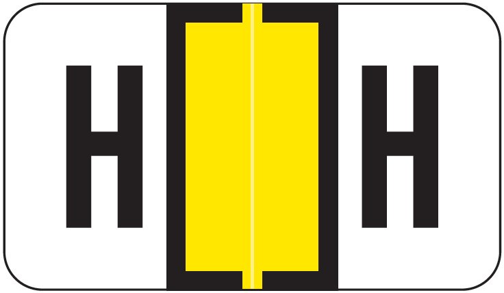 Jeter 2800 Match JEAM Series Alpha Roll Labels - Letter H - Yellow