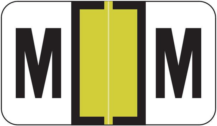 Jeter 2800 Match JEAM Series Alpha Roll Labels - Letter M - Gold
