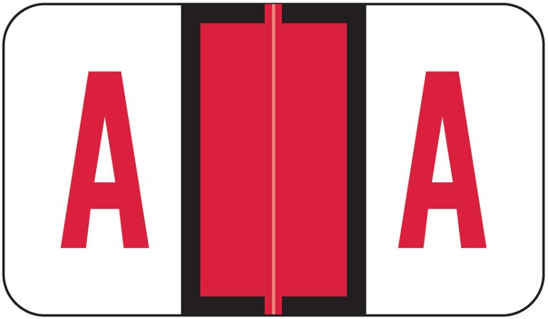 Jeter Tab 5100 Match JRAM Series Alpha Roll Labels - Letter A - Red