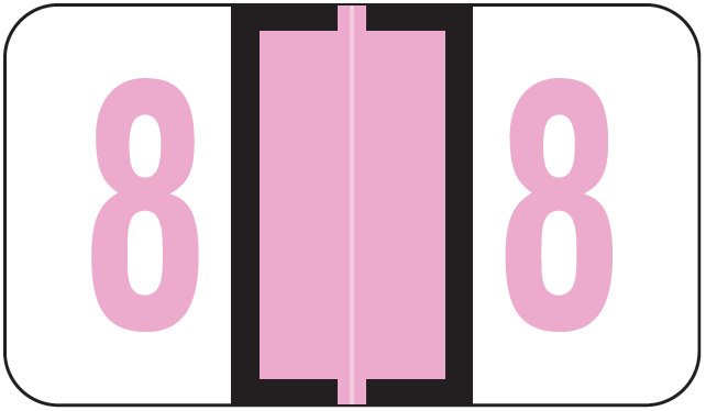 Jeter 6100/Tab Match JRNM Series Numeric Roll Labels - Number 8 - Lavender