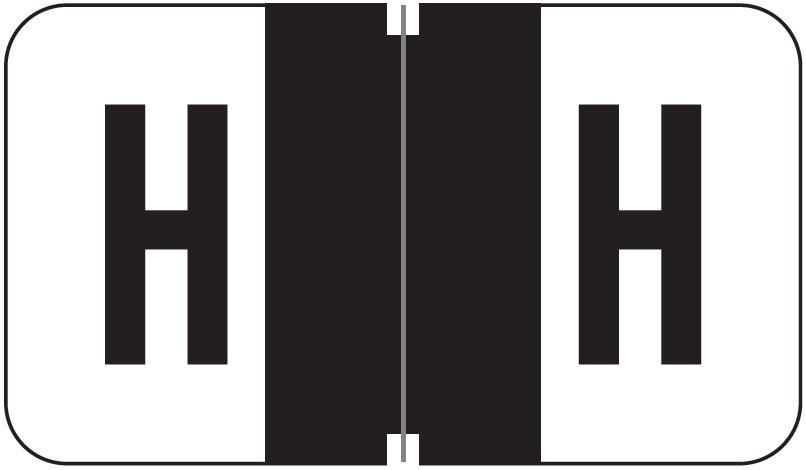 Jeter 5800 Match JT3R Series Alpha Sheet Labels - Letter H - Black