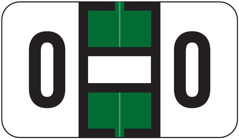 Jeter 5800 Match JT3R Series Alpha Sheet Labels - Letter O - Dark Green and White
