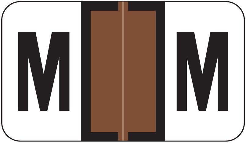 Jeter 7200 Match JTAM Series Alpha Roll Labels - Letter M - Brown