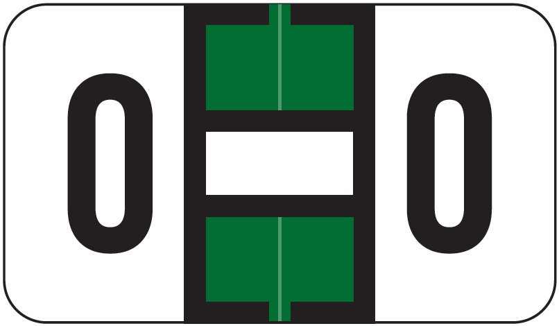 Jeter 7200 Match JTAM Series Alpha Roll Labels - Letter O - Dark Green and White