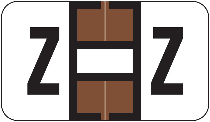 Jeter 7200 Match JTAM Series Alpha Roll Labels - Letter Z - Brown and White