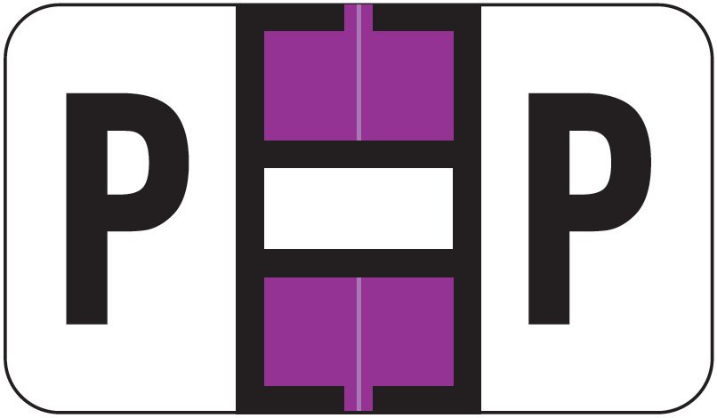 Jeter 7100 Match JTPK Series Alpha Sheet Labels - Letter P - Purple and White