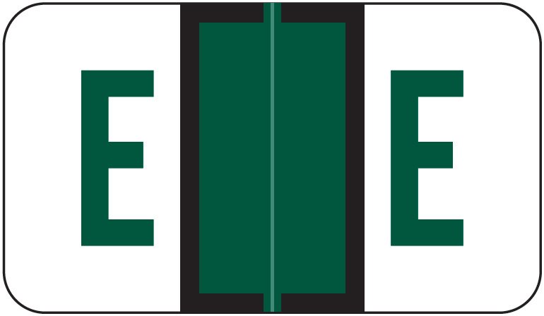 Jeter 5190 Match JXAM Series Alpha Roll Labels - Letter E - Dark Green