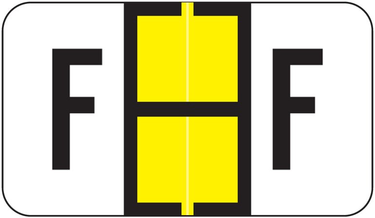 Jeter 5190 Match JXAM Series Alpha Roll Labels - Letter F - Yellow