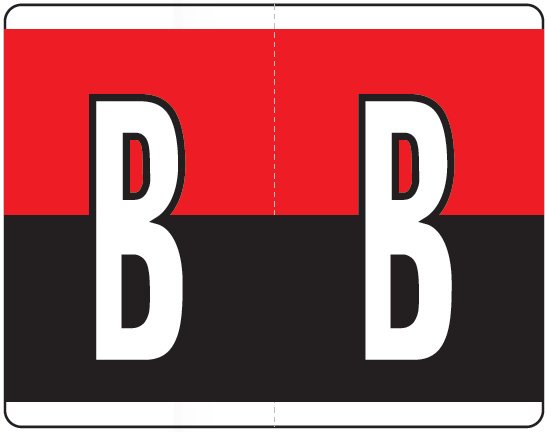 Kardex PSF-139 Match KXAM Series Alpha Roll Labels - Letter B - Red and Black