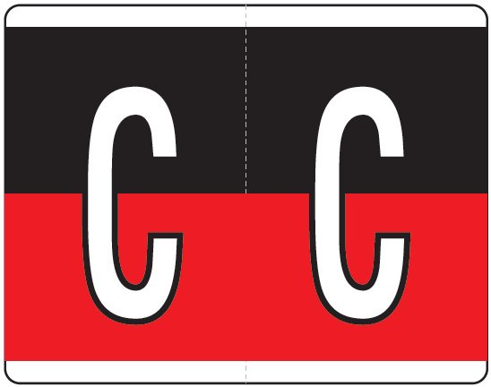 Kardex PSF-139 Match KXAM Series Alpha Roll Labels - Letter C - Black and Red