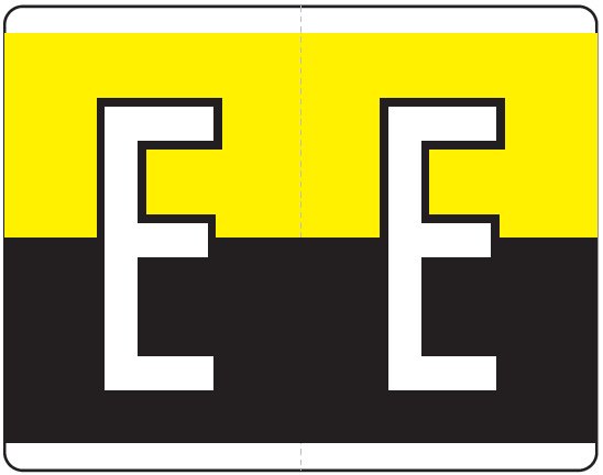 Kardex PSF-139 Match KXAM Series Alpha Roll Labels - Letter E - Yellow and Black