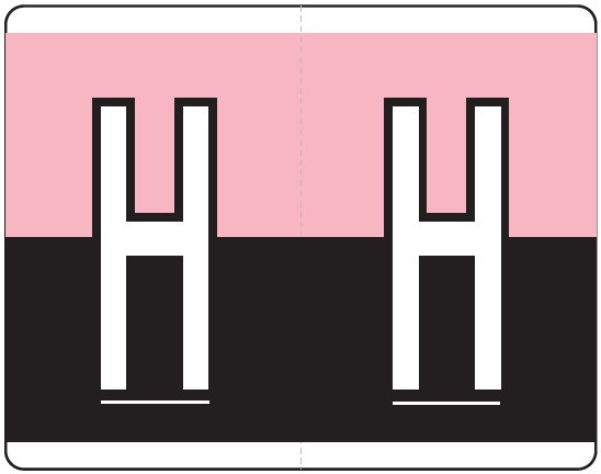 Kardex PSF-139 Match KXAM Series Alpha Roll Labels - Letter H -  Pink and Black