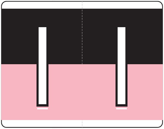 Kardex PSF-139 Match KXAM Series Alpha Roll Labels - Letter I - Black and Pink