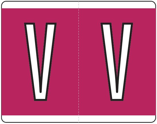 Kardex PSF-139 Match KXAM Series Alpha Roll Labels - Letter V - Purple