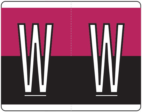 Kardex PSF-139 Match KXAM Series Alpha Roll Labels - Letter W - Purple and Black