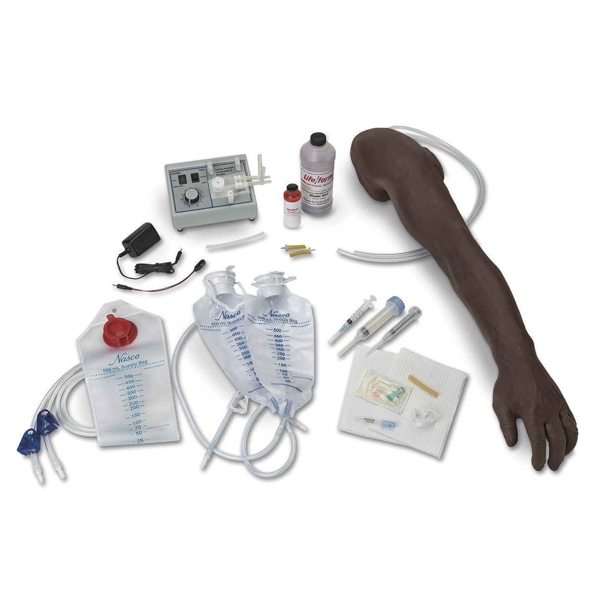 Life/form Advanced Venipuncture and Injection Arm with IV Arm Circulation Pump - Dark Arm