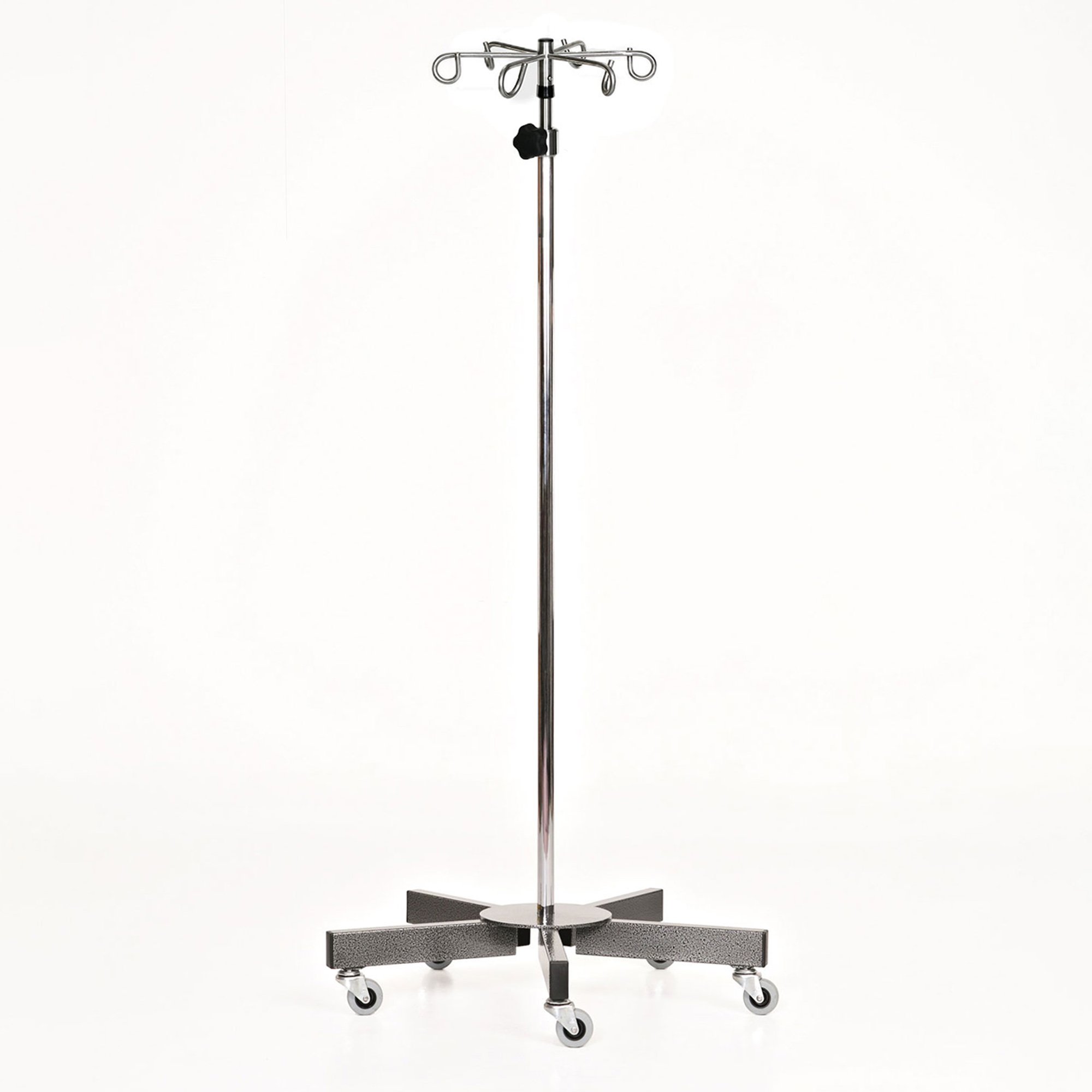 MCM212 Stainless Steel 5-Leg IV Pole with 6-Hook Top