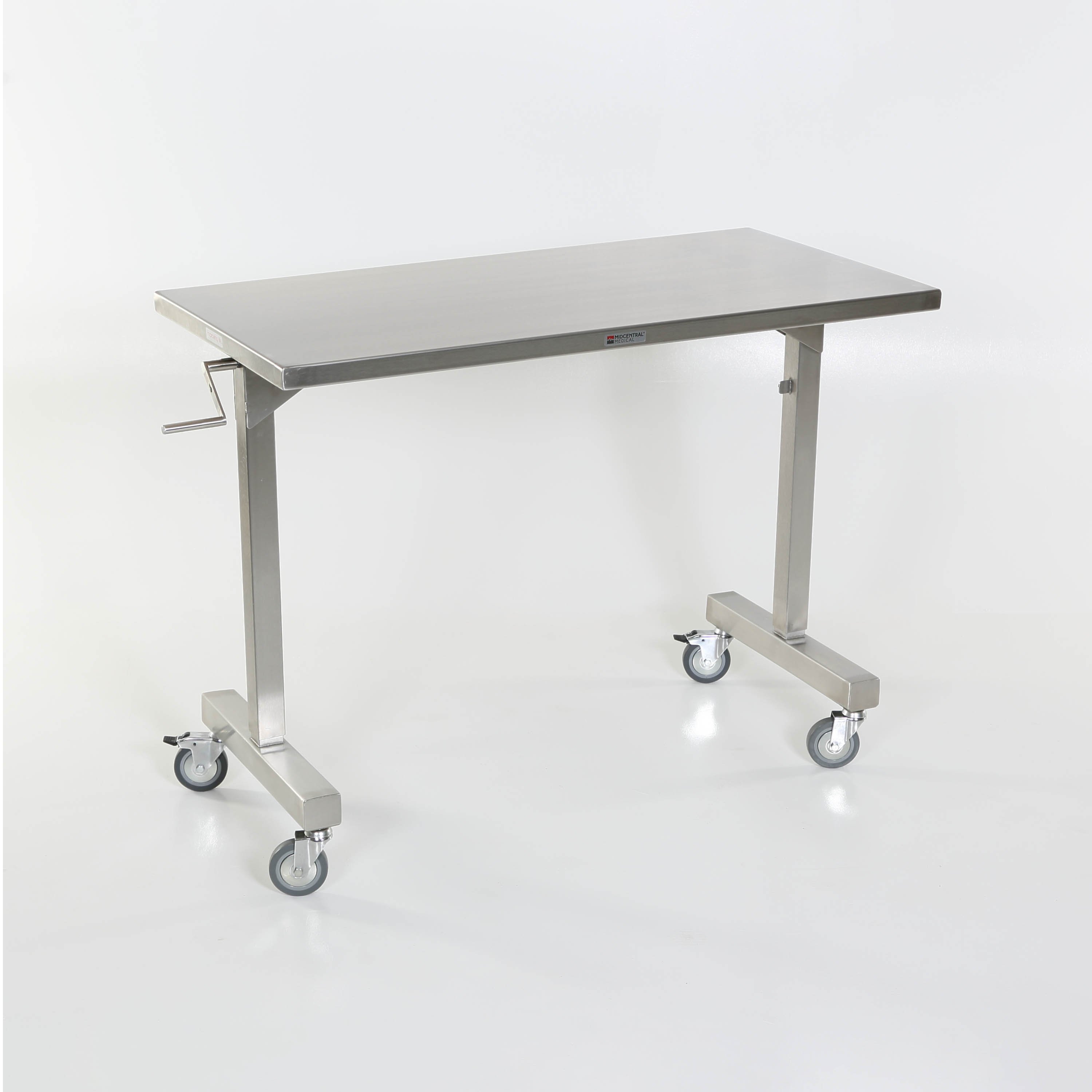 MidCentral Stainless Steel Height Adjustable Instrument Table