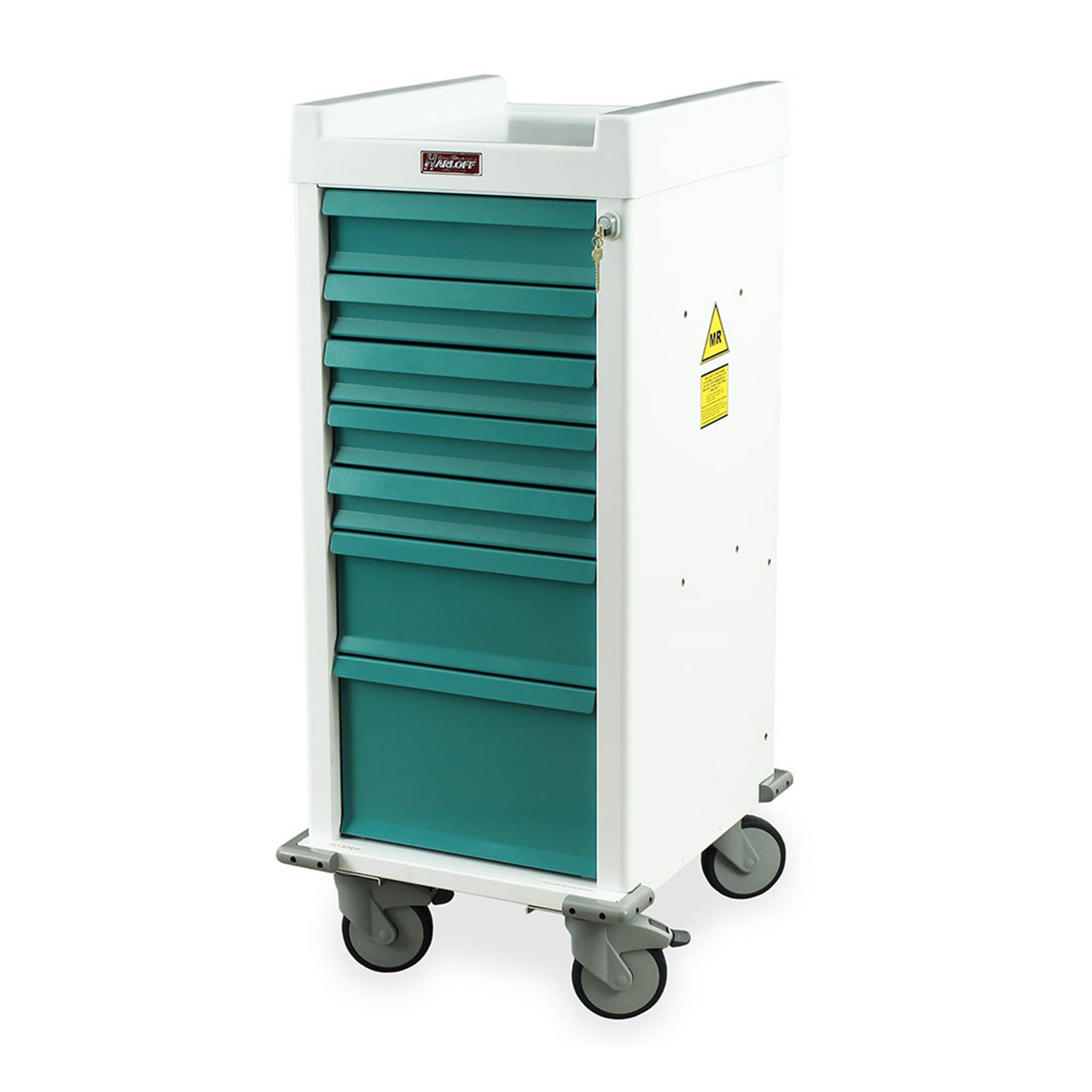 リンカーン・バローズです。 Harloff MRN7K 7-Drawer Narrow MR-Conditional Anesthesia Cart Key Lock