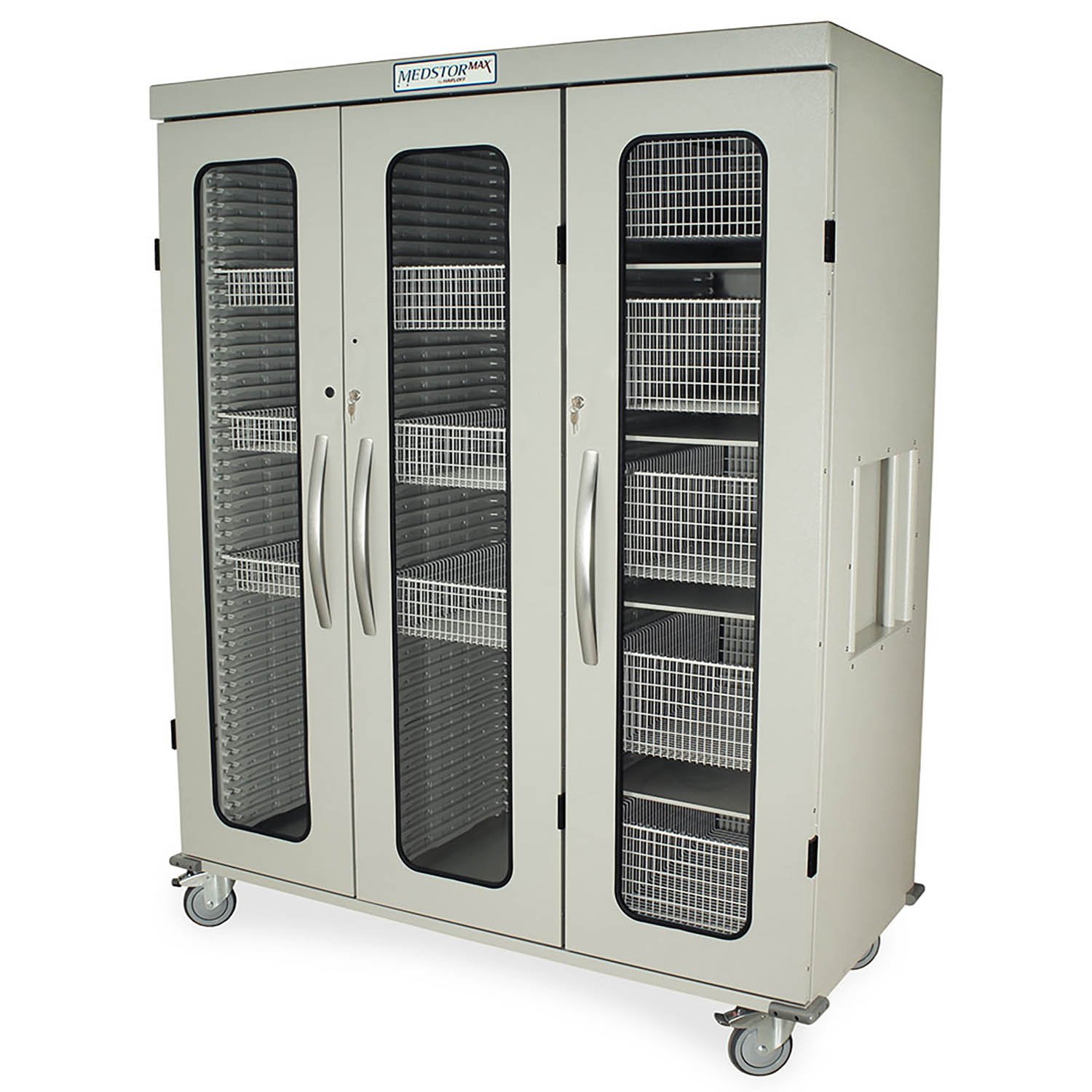 Harloff MSPM83-00GK Triple Column Medical Storage Cabinet Glass