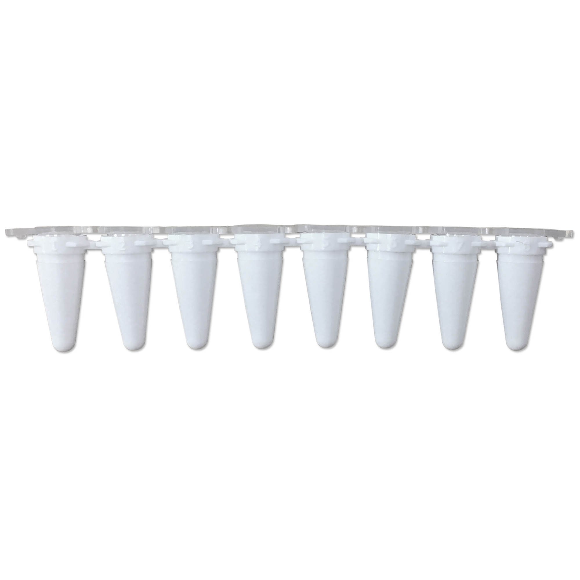 MTC Bio 0.1mL qPCR White 8-Tube Strips Separate Optical Cap Strips