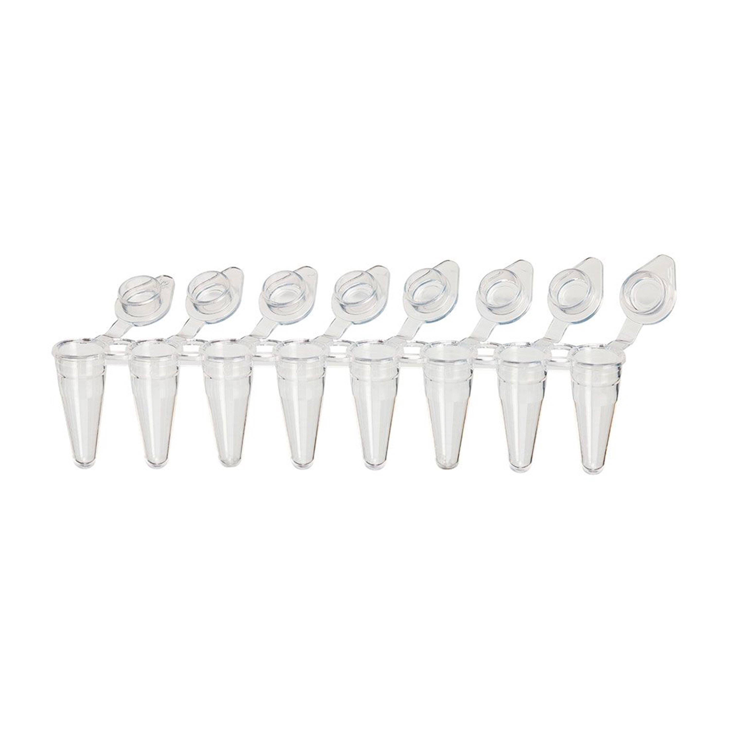 DiamondLink™ 0.1 mL 8-Strip Low Profile PCR Tube with Individually Attached Flat Cap - Clear (Box of 120)
