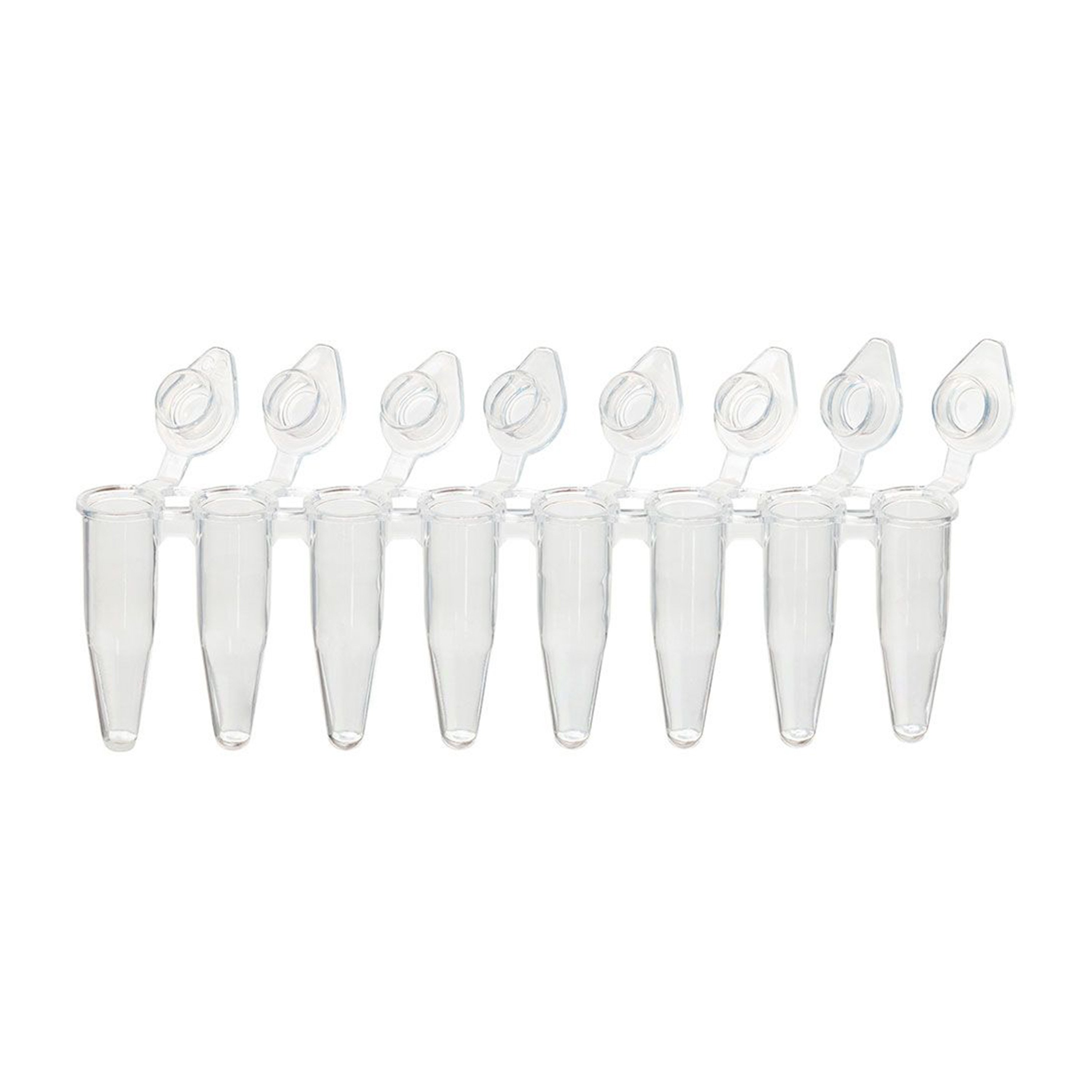 DiamondLink™ 0.2 mL 8-Strip PCR Tube with Individually Attached Flat Cap - Clear (Box of 120)