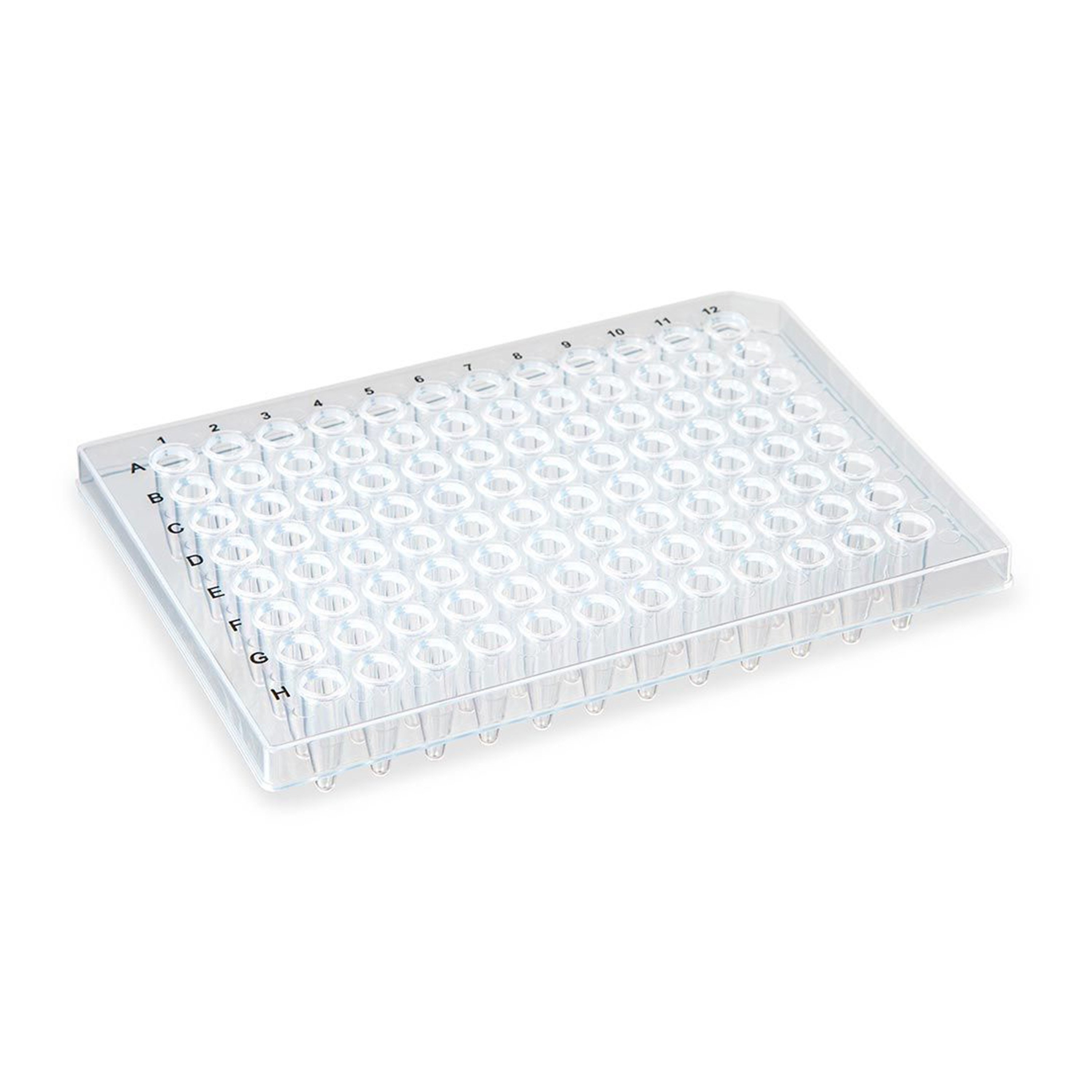 0.2 mL 96-Well PCR Plate, Half Skirt - Flat Top, Clear (Box of 10)
