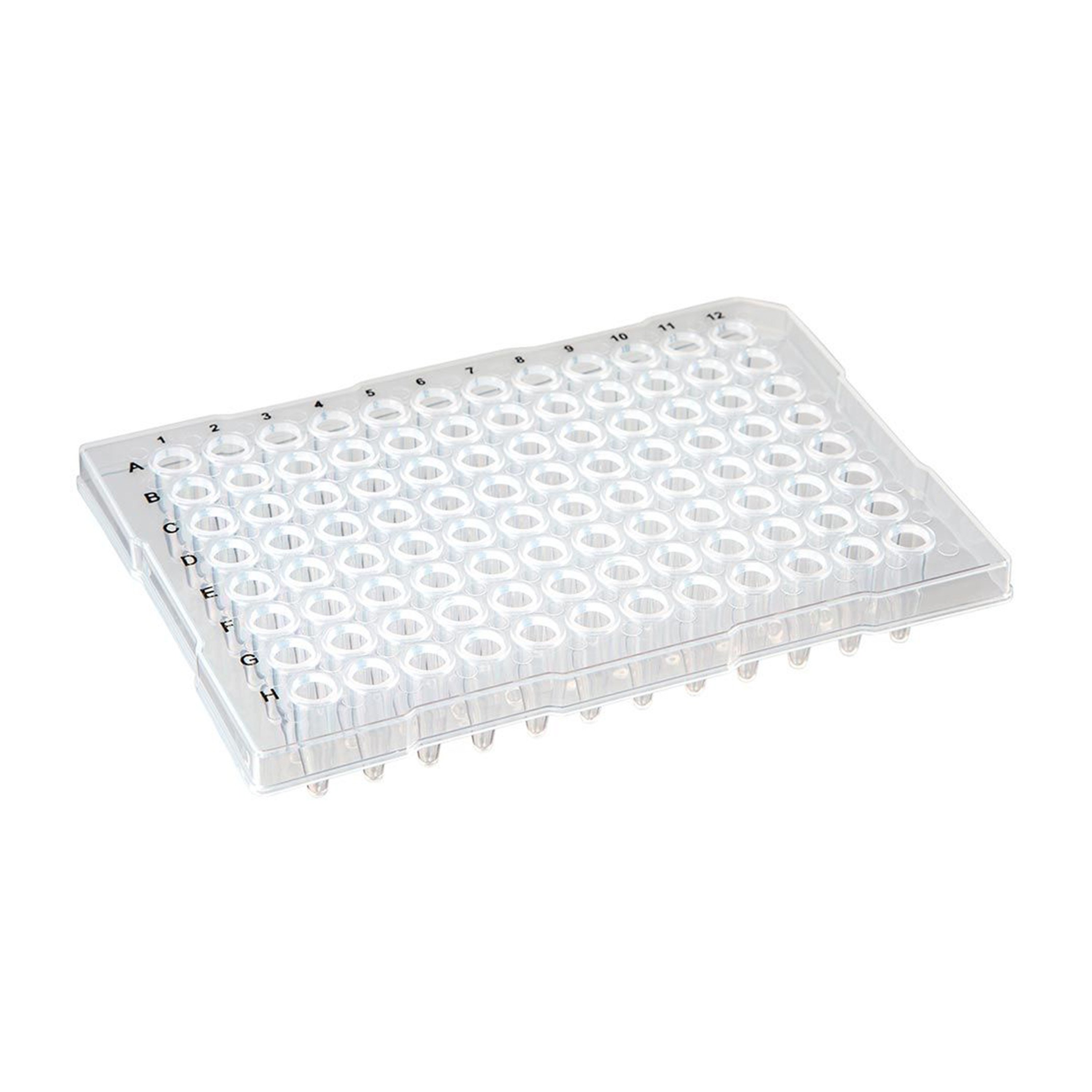 0.2 mL 96-Well PCR Plate, Half Skirt - ABI-Style, Flat Top, Clear (Box of 10)