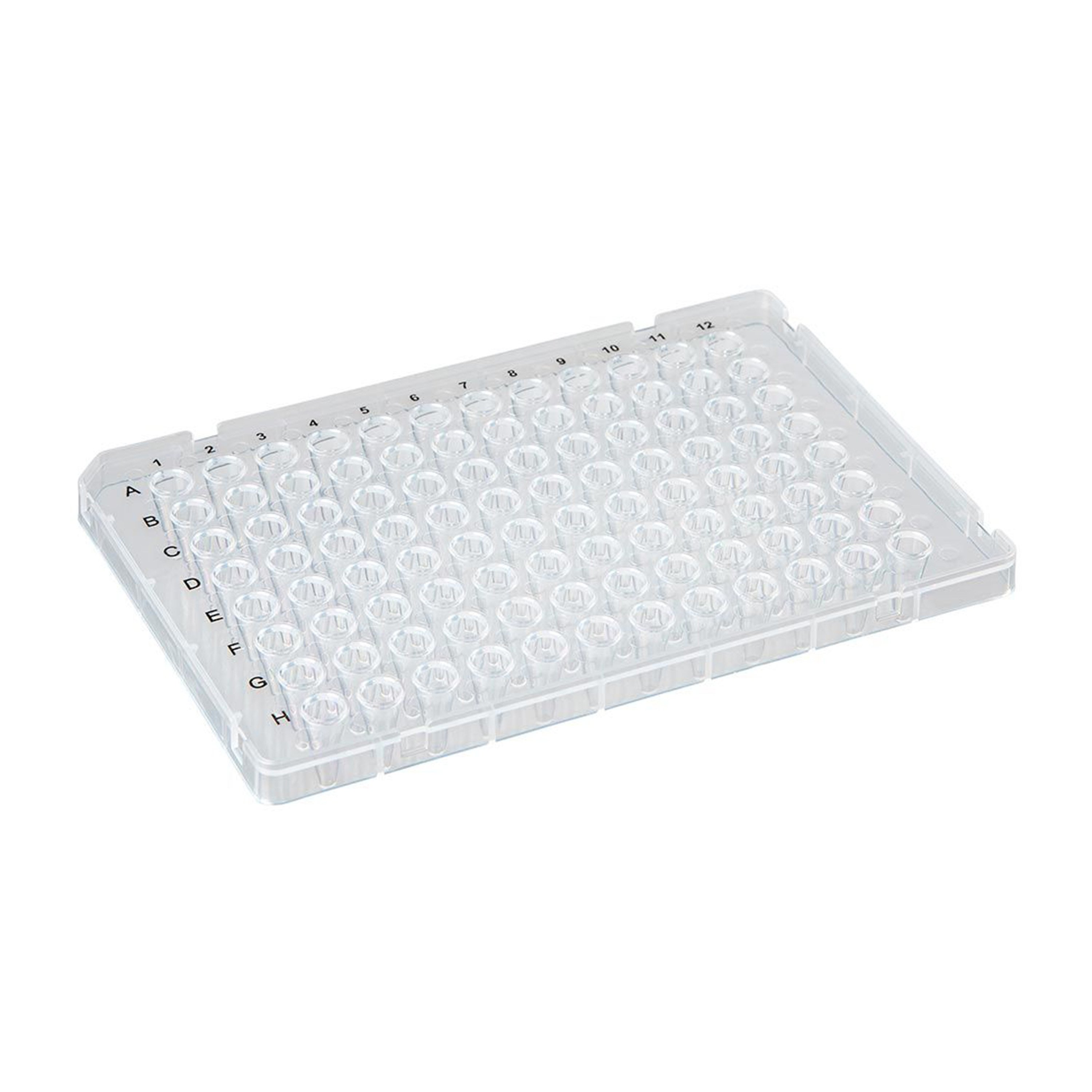 0.1 mL 96-Well Low Profile PCR Plate, Half Skirt - Ridged Rim, Clear (Box of 10)