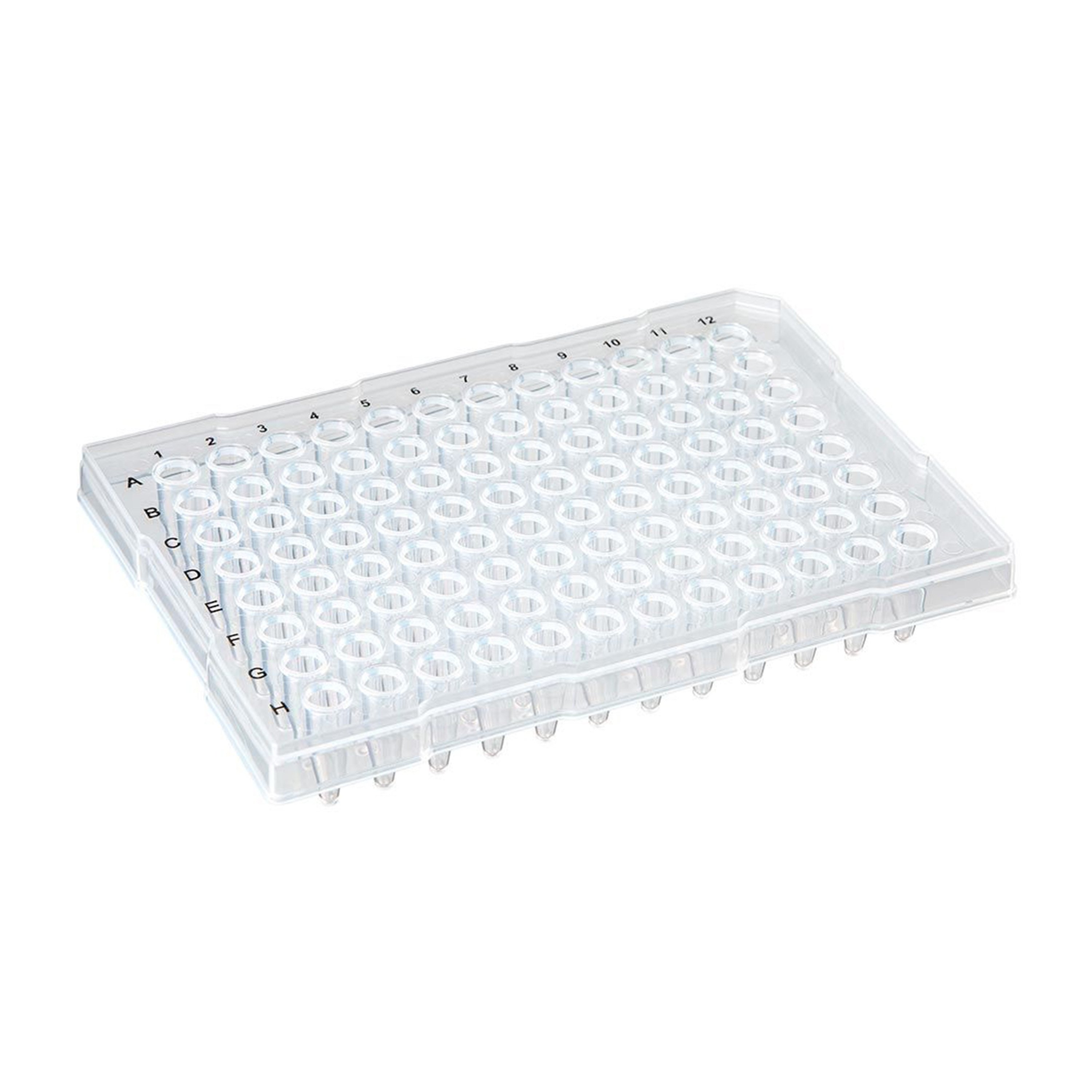 0.2 mL 96-Well PCR Plate, Half Skirt - ABI-Style, Ridged Rim, Clear (Box of 10)