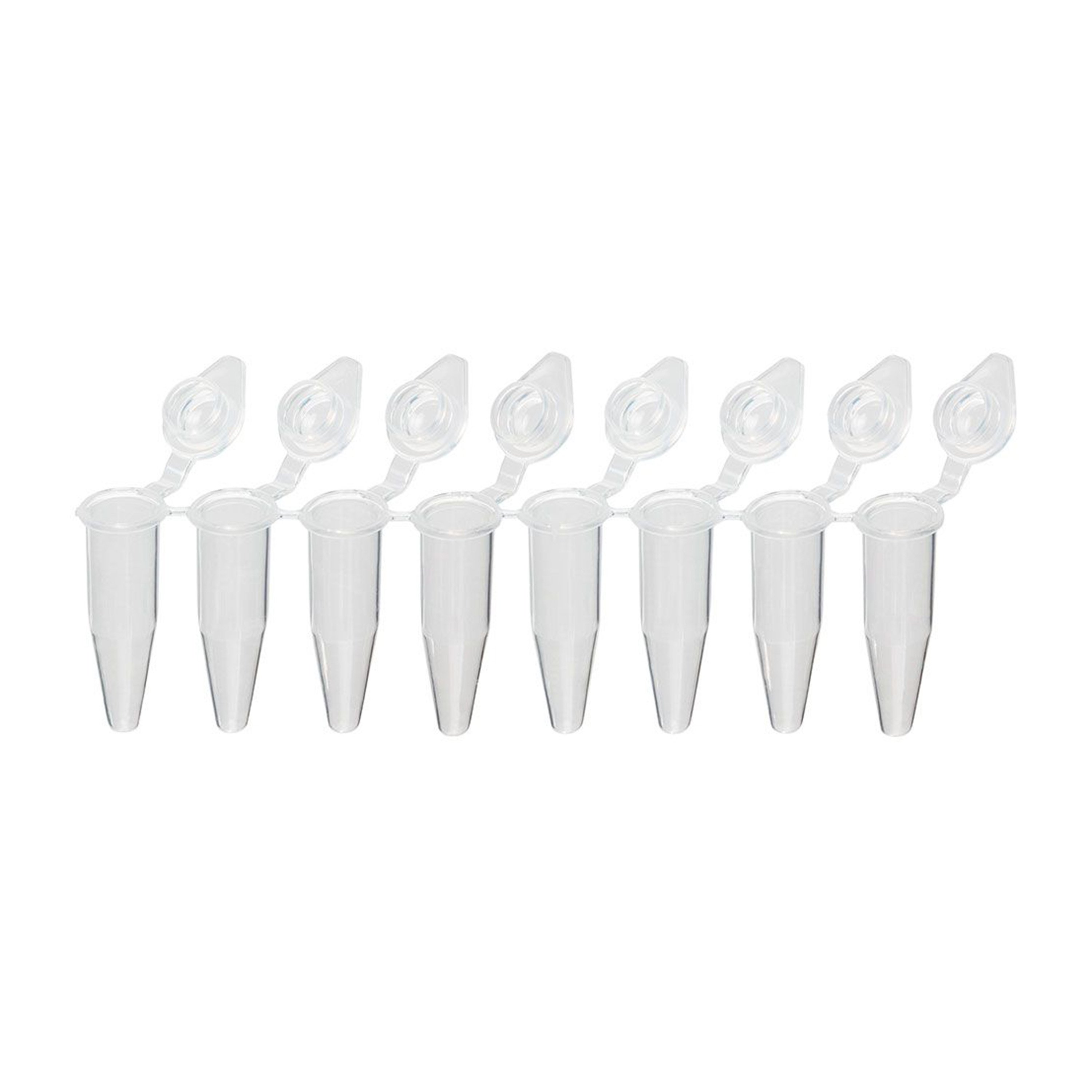 QuickSnap™ 0.2 mL 8-Strip PCR Tube with Individually Attached Cap - Dome Cap, Clear (Box of 120)