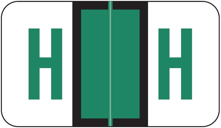 POS 3400 Match POAM Series Alpha Roll Labels - Letter H - Dark Green
